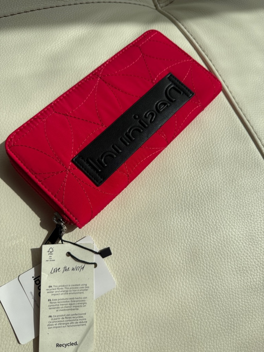 Desigual Embossed Wallet With Black Logo Patch